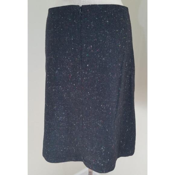 THEORY Wool Angora Charcoal Gray Speckle Paint Fleck Knee Skirt Pockets A Line 6 - Picture 4 of 7